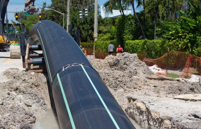 A Large HDPE pipe installed in Florida